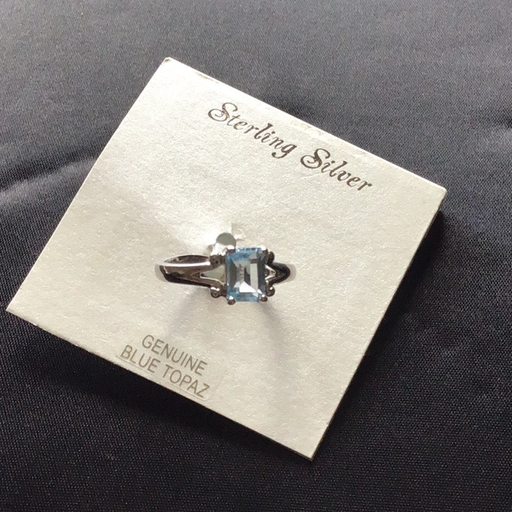 Sterling silver and blue topaz ring. New with tags